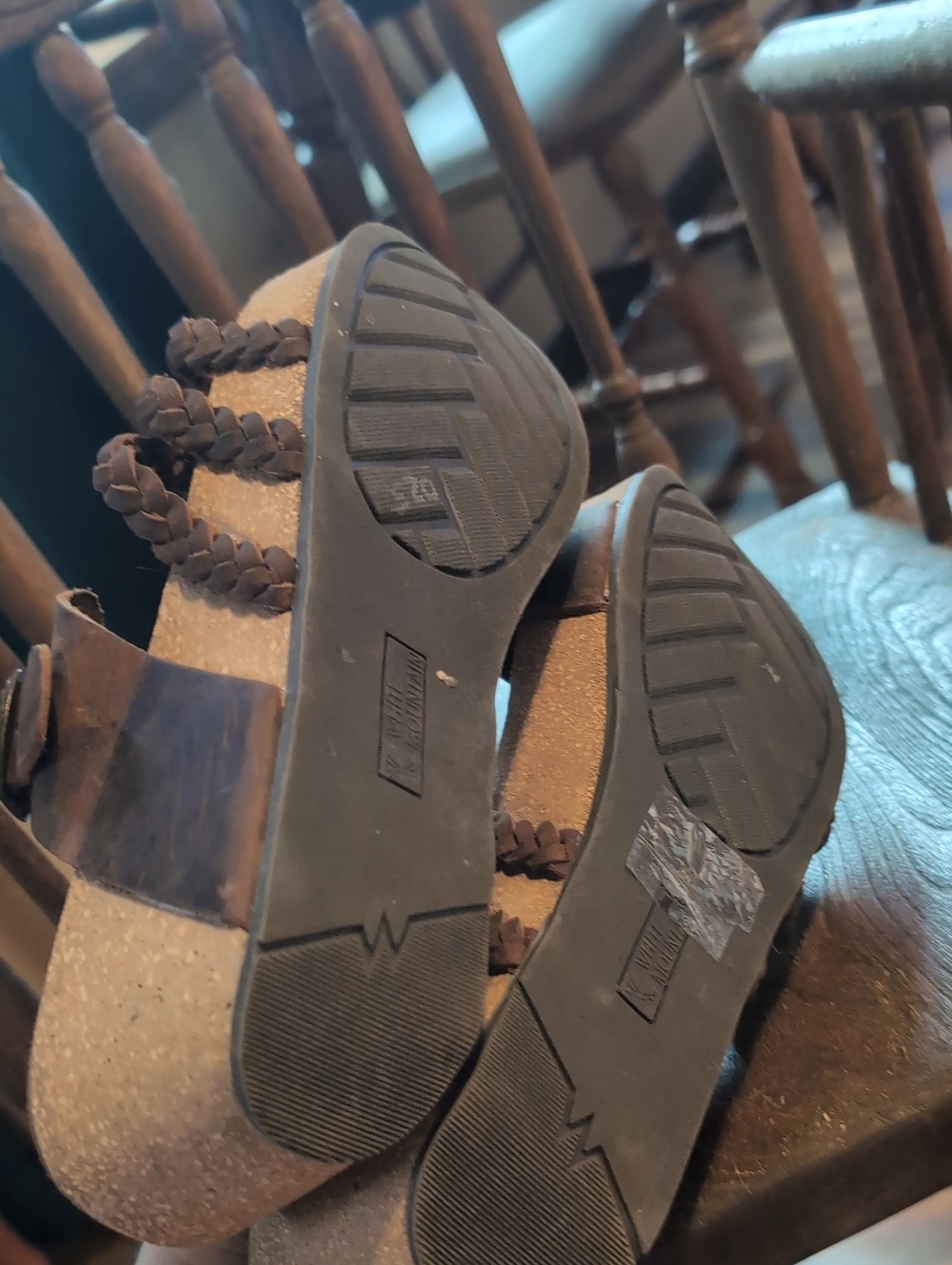 White Mountain Brown Braided Wedge Slide Sandals with Buckle - Women - Picture 5 of 8
